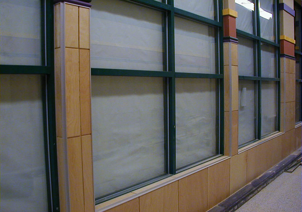 wall panel framing around windows ongoing work