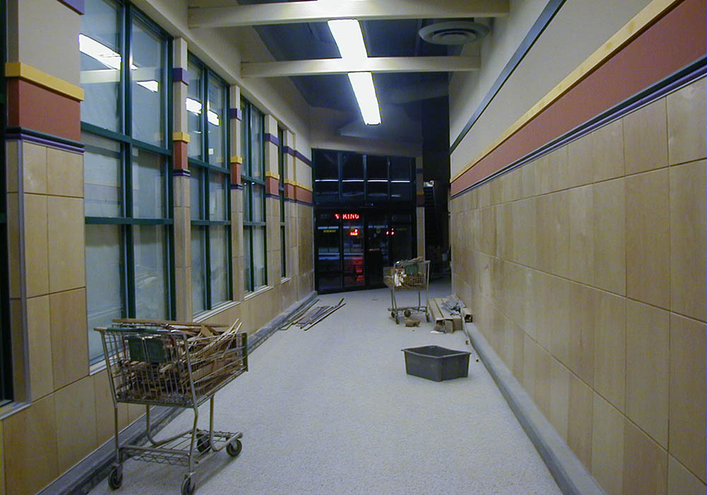 wall panel install grocery store